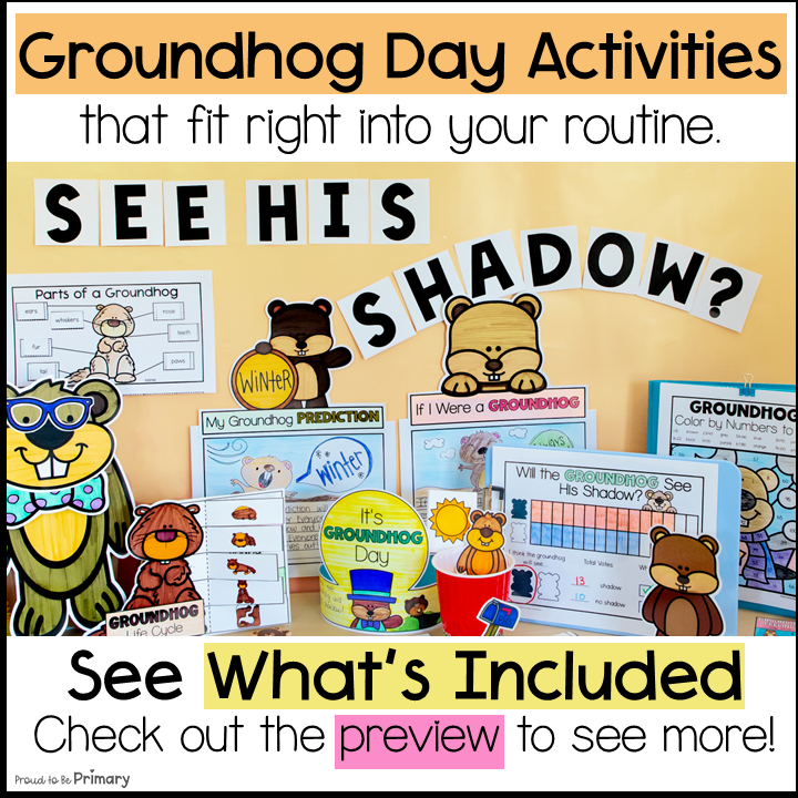 Groundhog Day Craft Coloring Pages Math Writing Activities Prediction Graph