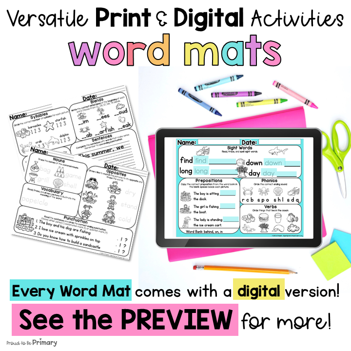 June End of Year Morning Work - Summer Word Work Packet & Fun Worksheets No-Prep