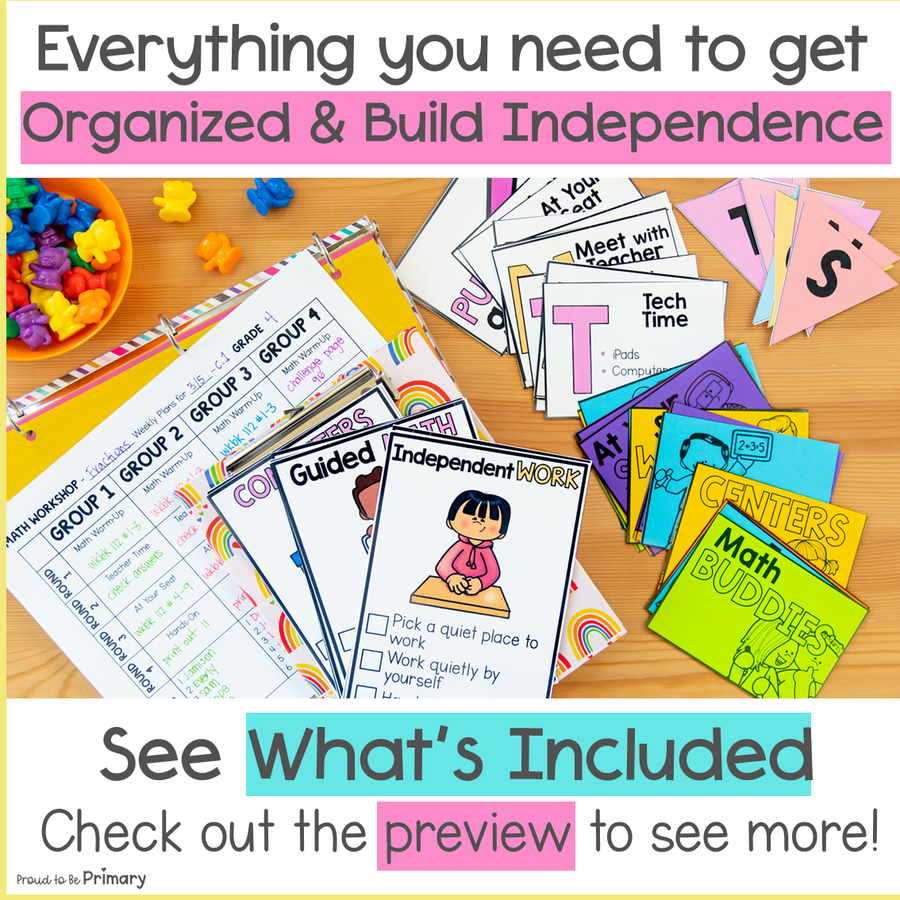 Math Bulletin Board & Math Stations - Guided Math Center Rotation - Ma
