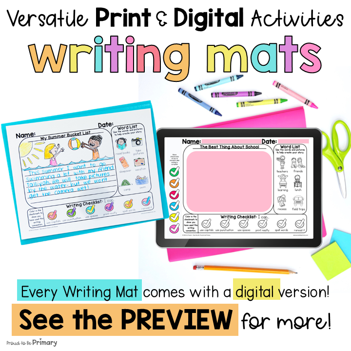 Writing Paper with Picture Box Prompts Sentence Starters Primary Lined Paper