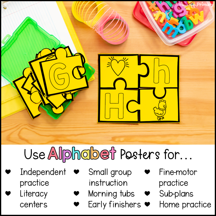 Alphabet Letter Puzzles - Beginning Sounds ABC Center - Small Group Activities