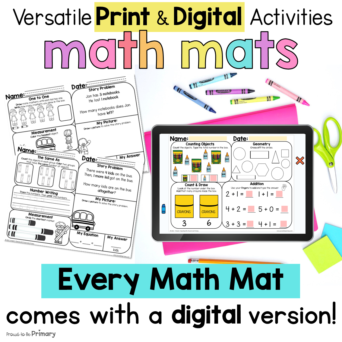 Kindergarten Math Worksheet Spiral Review Packet Activities - Math Word Problems