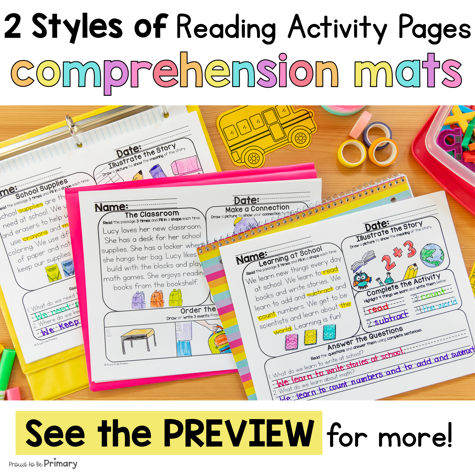 Reading Comprehension Passages and Questions Worksheets & Fluency Activities
