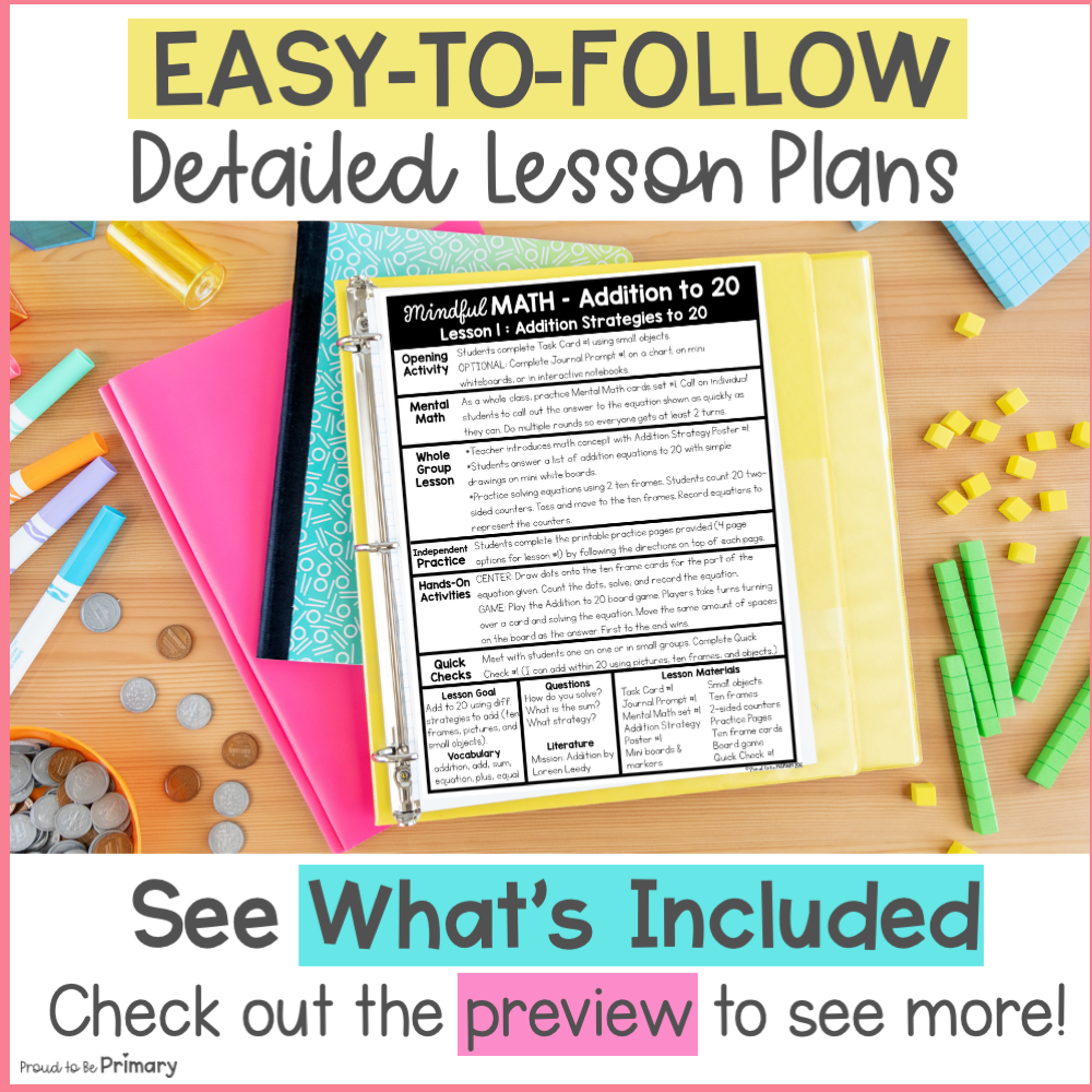 Kindergarten 1st 2nd 3rd Grade Math Curriculum Tool Kit Posters Intervention
