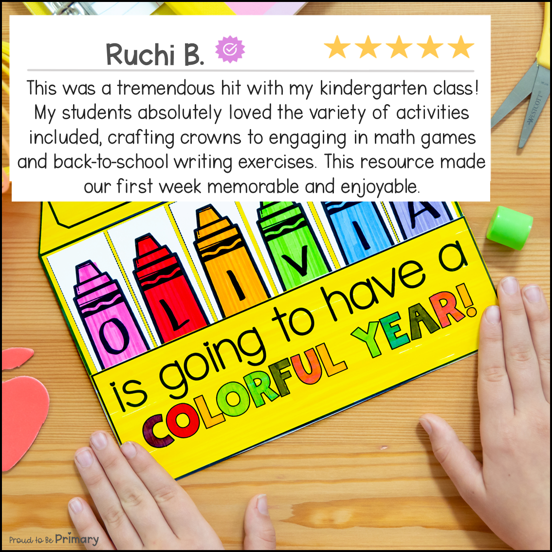 Back to School First Week Day of School Name Craft Crown Math Writing Activities Games Science