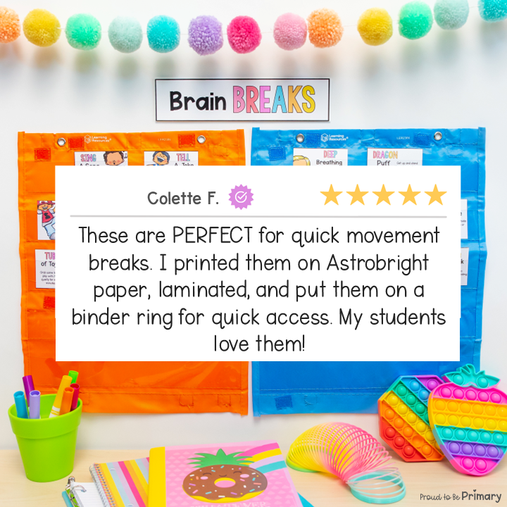 Brain Breaks & Movement Activity Cards - Group Games, Exercises, & Transitions