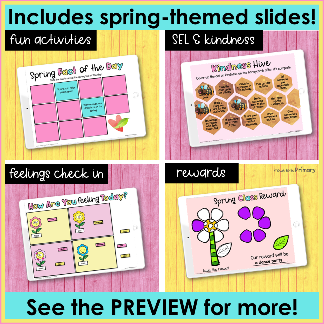 Daily Schedule Template Editable March April May Visual Morning Google Slides