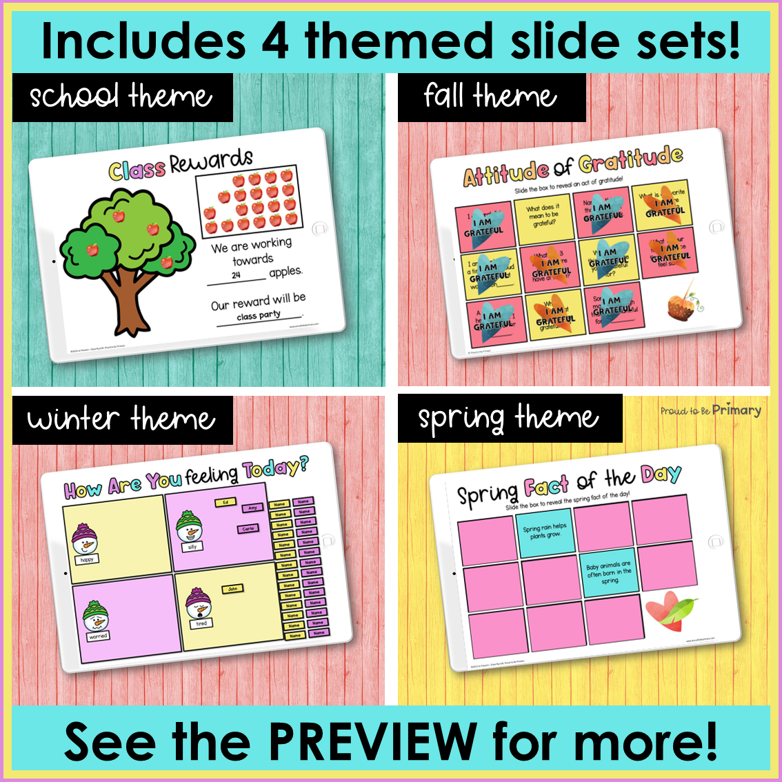 Daily Agenda Morning Slides Center Rotation Seasonal Morning Check In Bundle