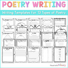 Poetry Writing Unit - Poetry Notebook, Posters, and Activities for Pri