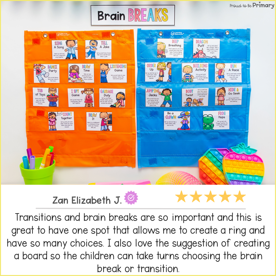 Brain Breaks & Movement Activity Cards - Group Games, Exercises, & Transitions