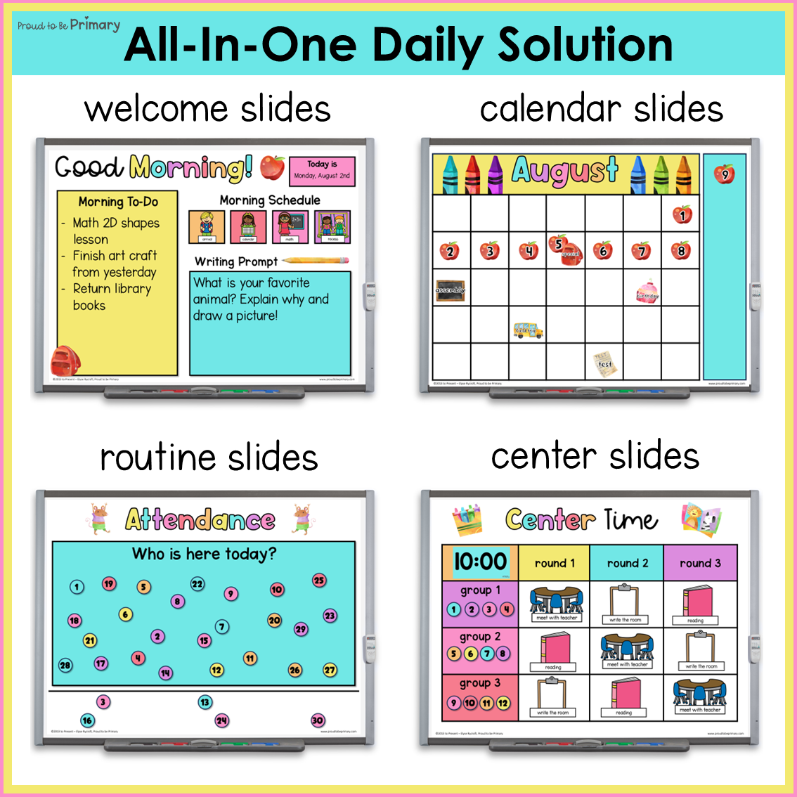 Daily Morning Routine Welcome Slides Visual Class Schedule Template Editable