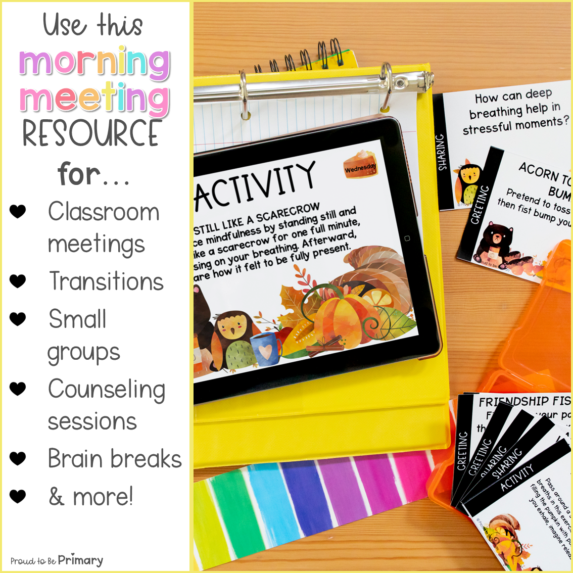 November Thanksgiving Fall Good Morning Meeting Slides Activities Greeting 3-5