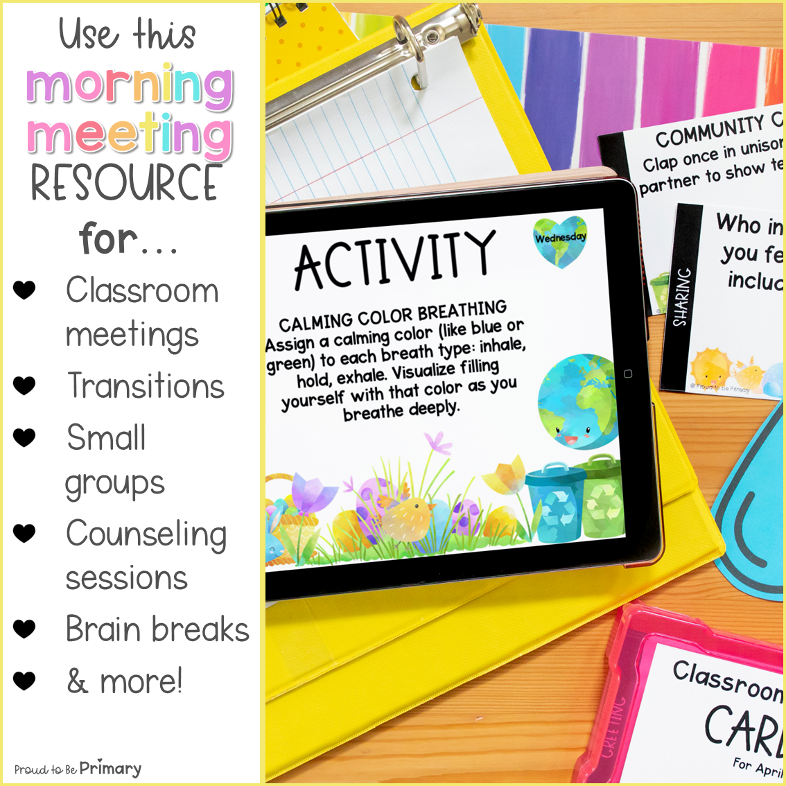 April Spring Earth Day SEL Morning Meeting Google Slides Activities Greeting 3-5