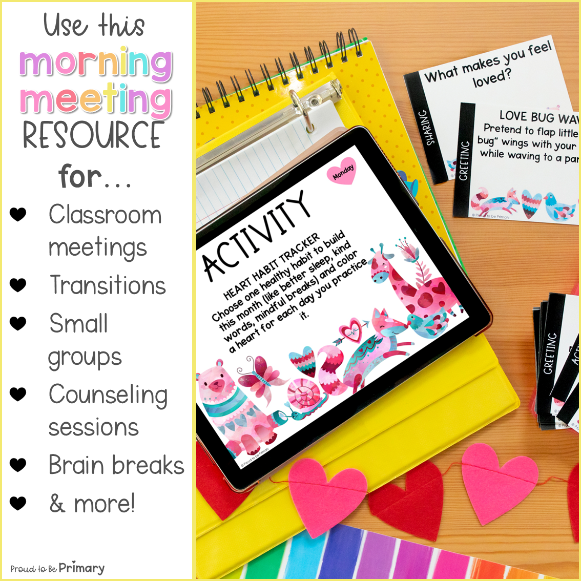 February Valentines Day SEL Morning Meeting Slides Activities Greetings 3-5