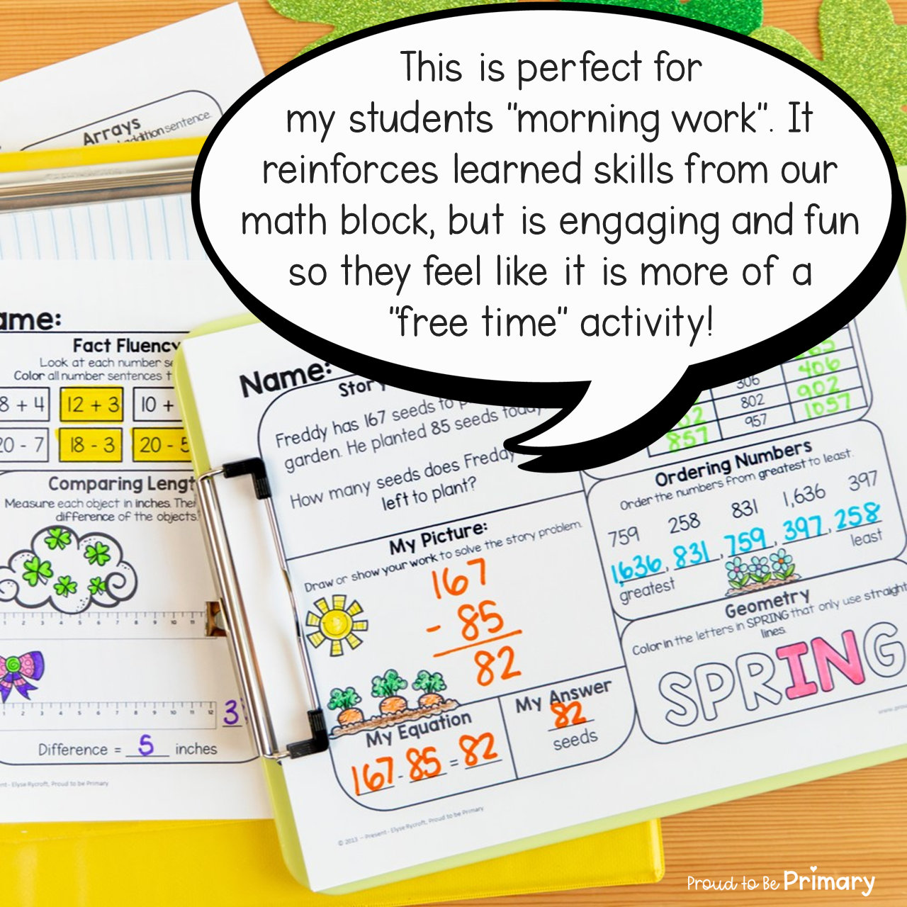 2nd Grade 2 Math Worksheets Spiral Review Packets Fall Math Homework Activities