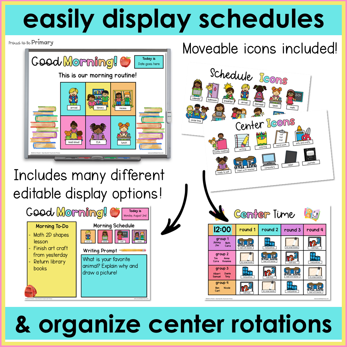 Daily Morning Routine Welcome Slides Visual Class Schedule Template Editable