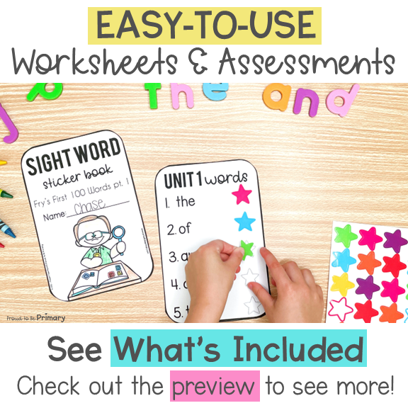Fry 300 Sight Word List Practice Activities, Books, Worksheets & Assessments