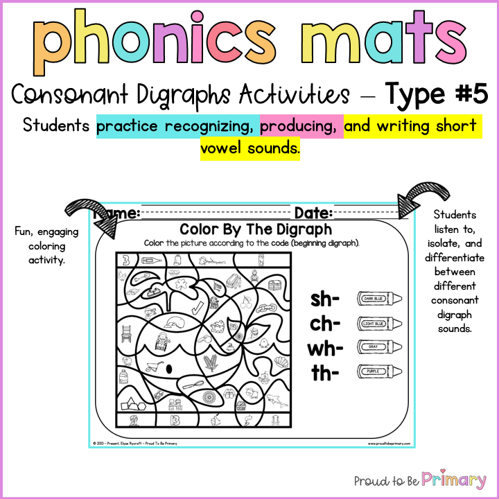 Consonant Digraphs Worksheets & Fluency Passages - Phonics & SOR Activities