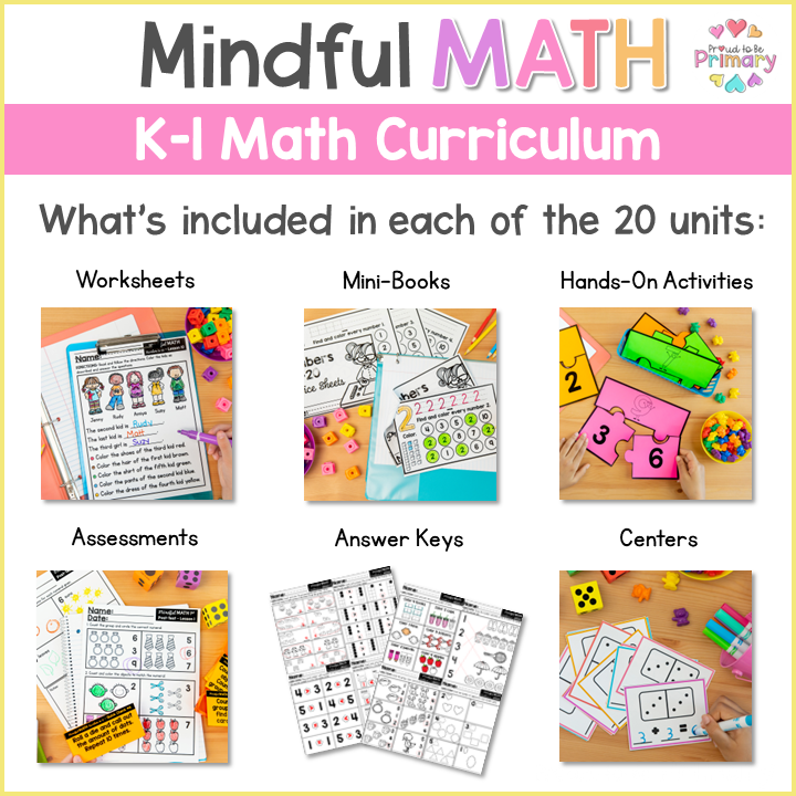 Kindergarten & First Grade MATH Curriculum - 20 Unit Bundle for the Entire Year