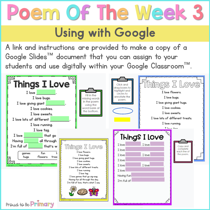 Poem of the Week 3 - 22 poems and activities
