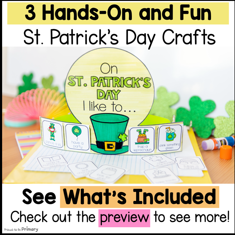 St. Patrick's Day Crafts Coloring Leprechaun Art Pot of Gold Craft St Patty