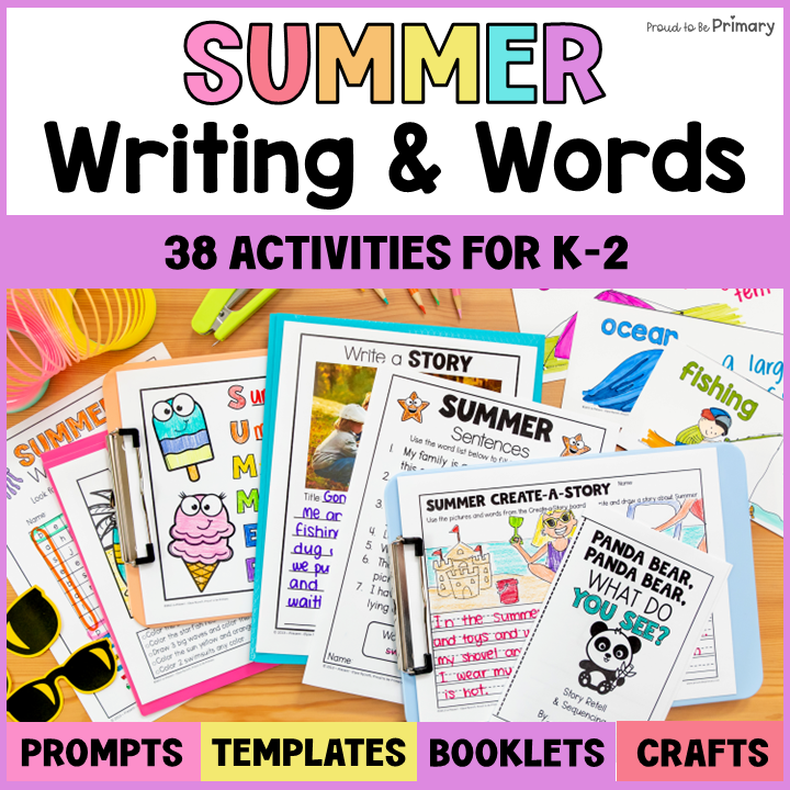 Summer Writing Activities & Word Work - End of the Year Prompts, Poetry, How-To