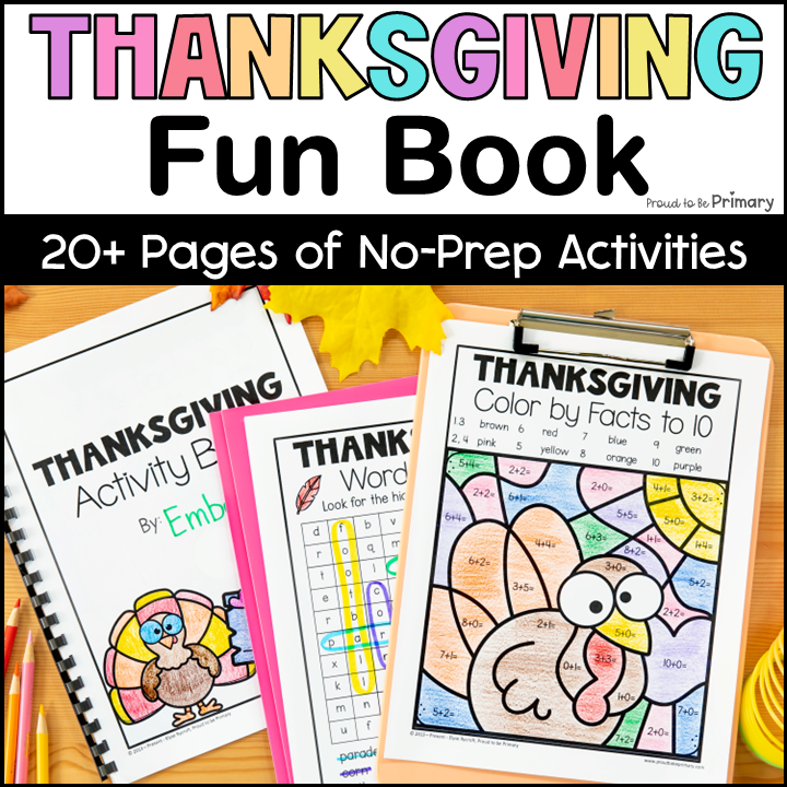 Thanksgiving Fun Activity Packet Turkey Worksheets Coloring Page Color By Number