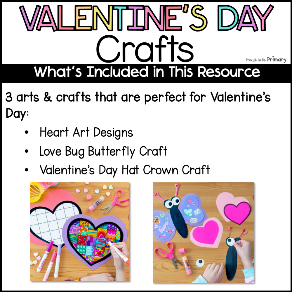 Valentine's Day Crafts - Heart Art, Butterfly Love Bug, Valentine's Day Crown