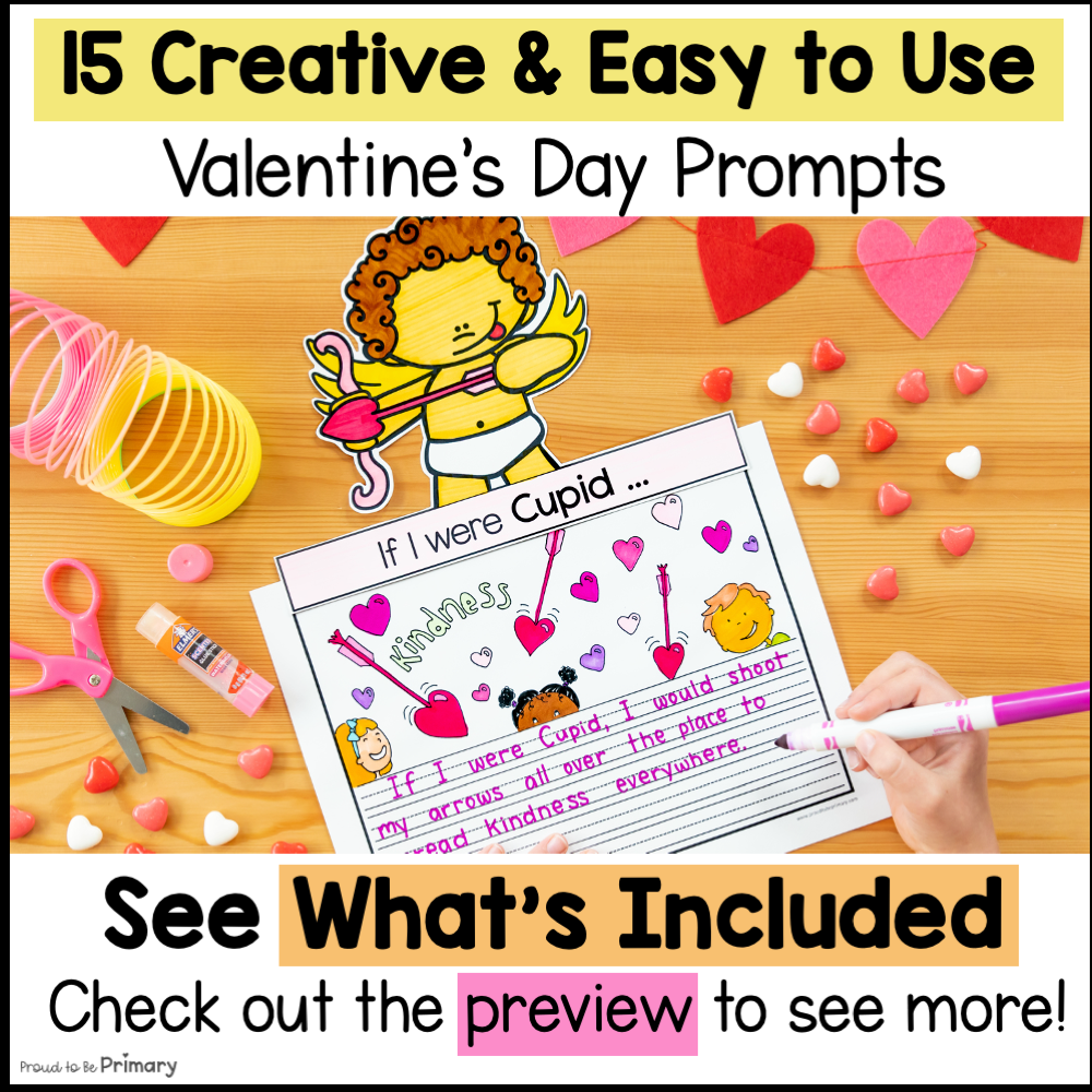 Valentine's Day Writing Love Monster Prompt Heart Writing Paper Valentine Crafts