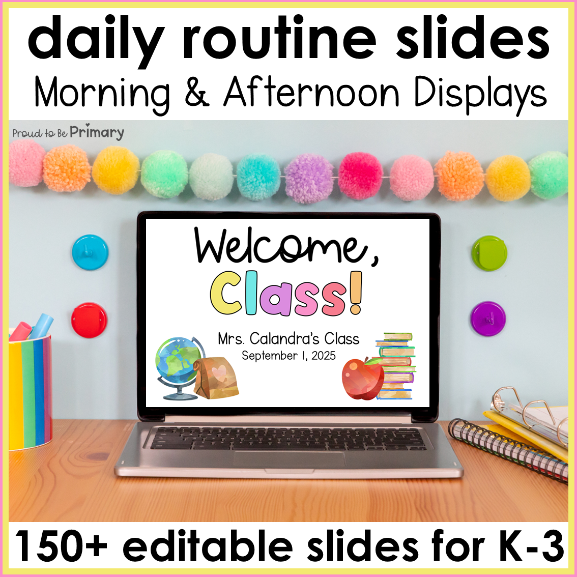 Daily Morning Routine Welcome Slides Visual Class Schedule Template Editable