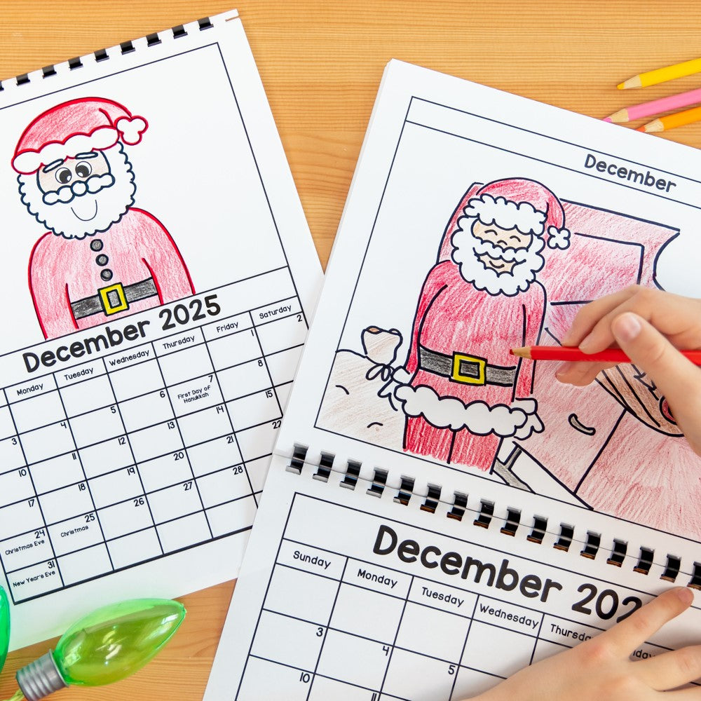 Monthly Editable Directed Drawing Calendar 2025 - Keepsake Christmas Mothers Day Gift