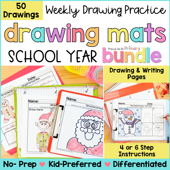 Directed Drawing Art & Writing Activities Bundle + Free Calendar