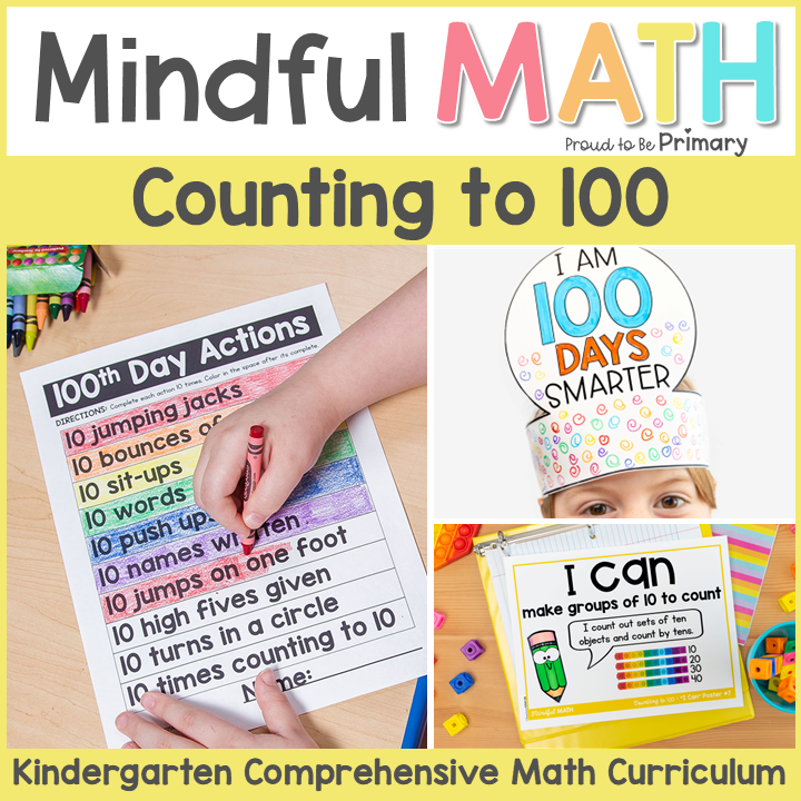 Kindergarten Math Skip Counting to 100 Lessons & 100th Day of School Activities