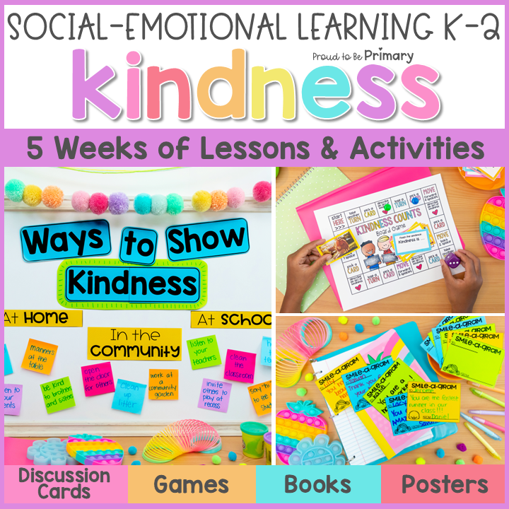 Kindness Activities & Social Skills SEL Lessons - Craft, Coloring Pages, Writing