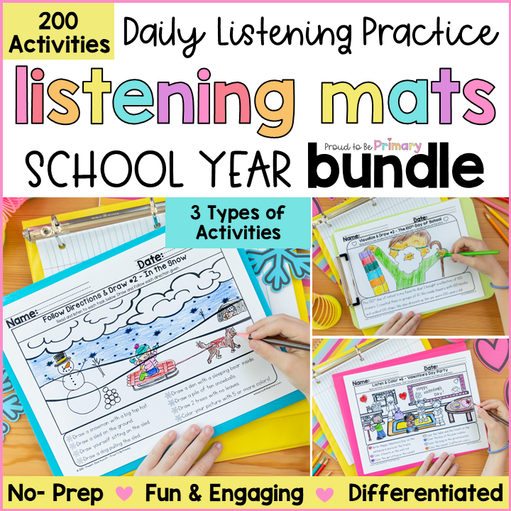 Following Directions Activity Listening Comprehension Listen Color Read & Draw