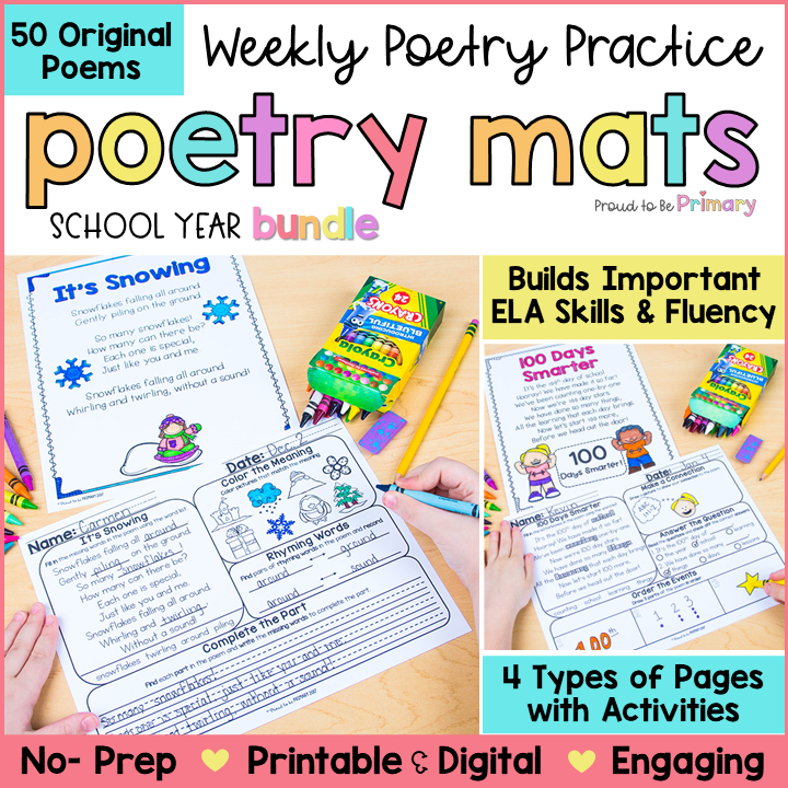 Poem of the Week Poetry Activity Mats Bundle