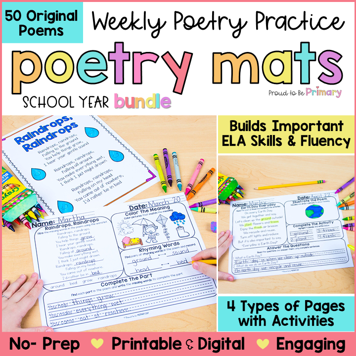 Poem of the Week Poetry Activity Mats Bundle