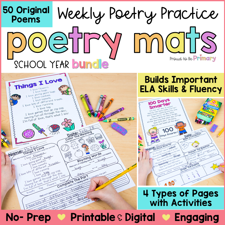 Poem of the Week Poetry Activity Mats Bundle