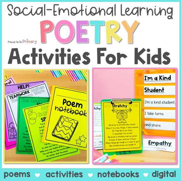 SEL Poems & Writing Activities, Social Emotional Learning Worksheets Poetry Unit