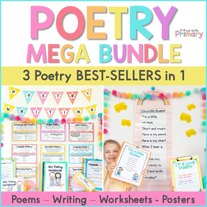 Poetry Writing & Activities Bundle - Shared Reading, Weekly Poems - Poetry Month