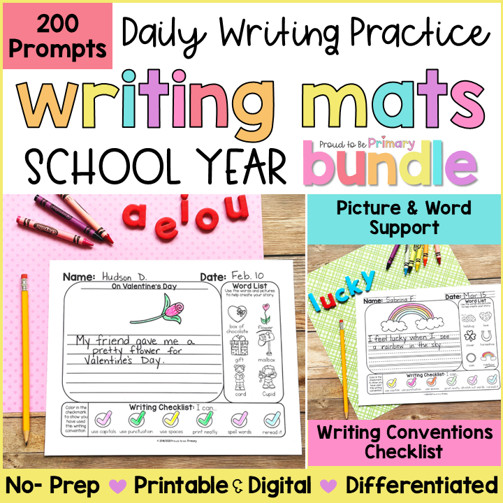 Writing Prompts Journal Paper Sentence Narrative Opinion Writing Center Activity