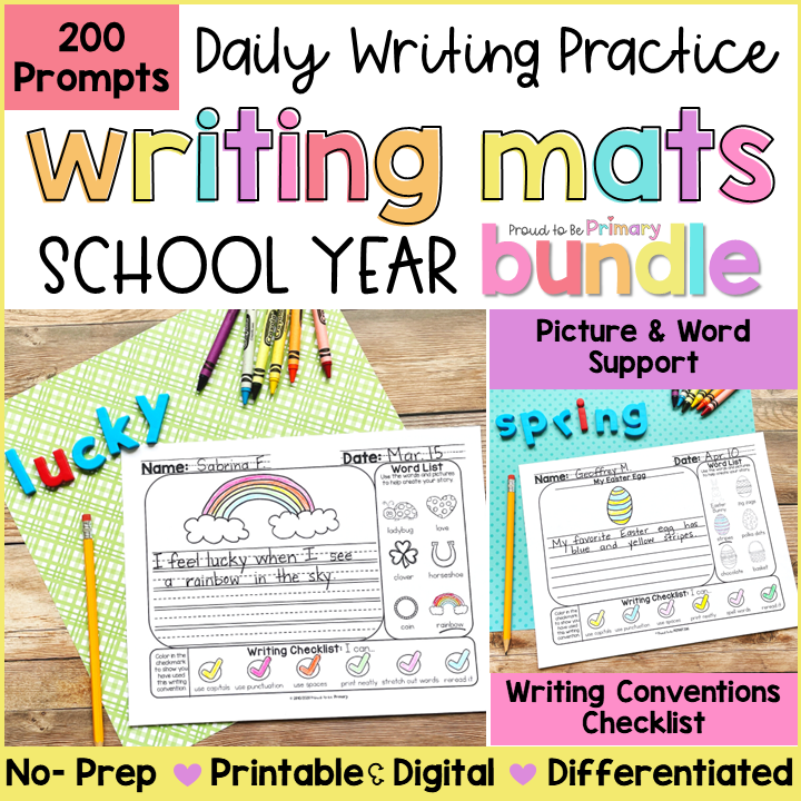 Writing Prompts Journal Paper Sentence Narrative Opinion Writing Center Activity