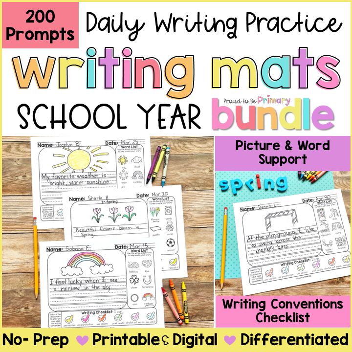 Writing Prompts Journal Paper Sentence Narrative Opinion Writing Center Activity
