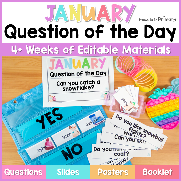 January Question of the Day Cards for Morning Meeting