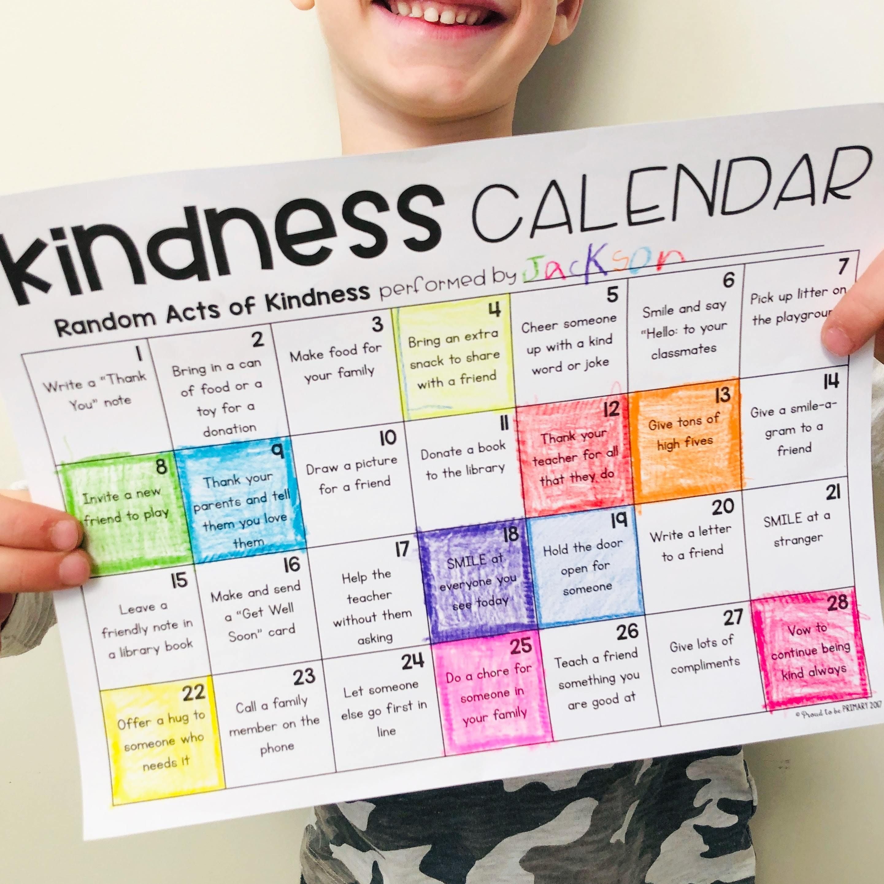 Kindness Classroom Challenge + Calendars - Social Emotional Learning SEL - Proud to be Primary
