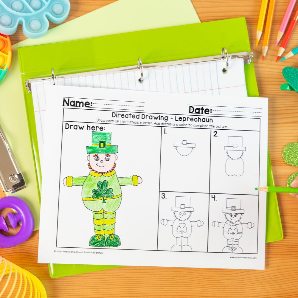 Spring Directed Drawings for March How to draw a leprechaun, rainbow