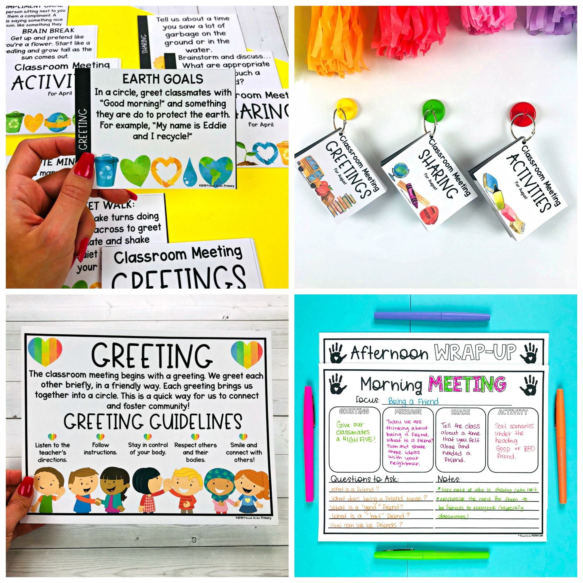 Morning Meeting Social-Emotional Learning Slides + Cards | Distance Learning - Proud to be Primary
