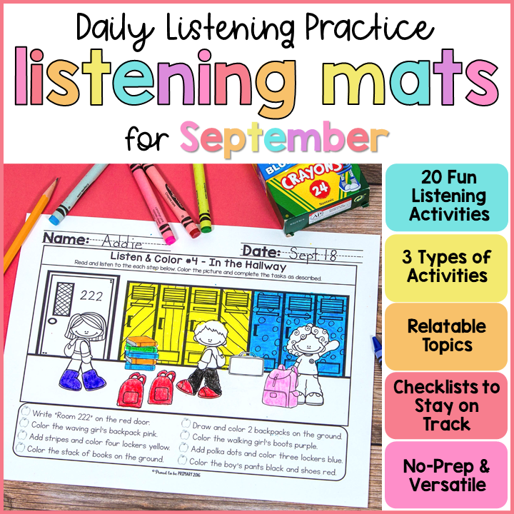 Listening Activities for Back to School (August or September)