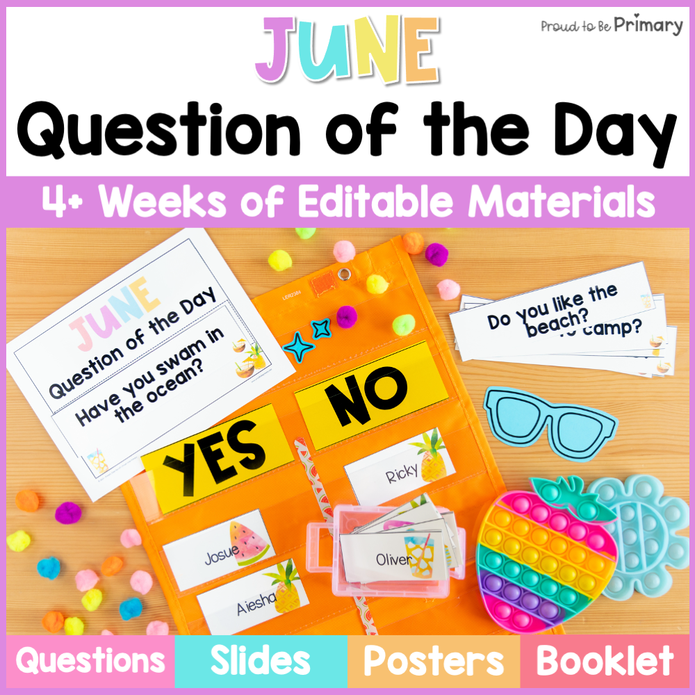 June Question of the Day Cards for Morning Meeting