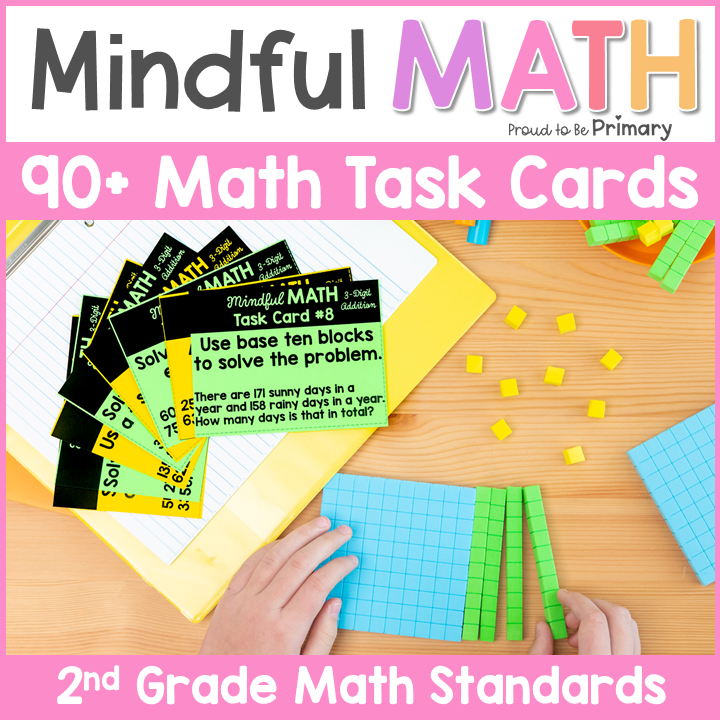 2nd Grade Math Warm-Up Task Cards & Daily Math Practice Small Group Activities